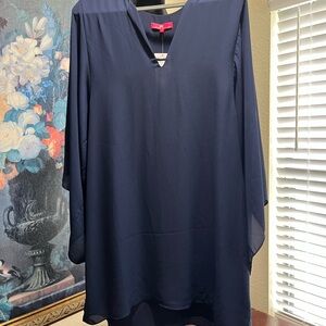 Elaine Turner Navy Long Sleeve Dress